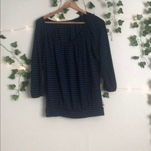 blue and black long sleeve shirt